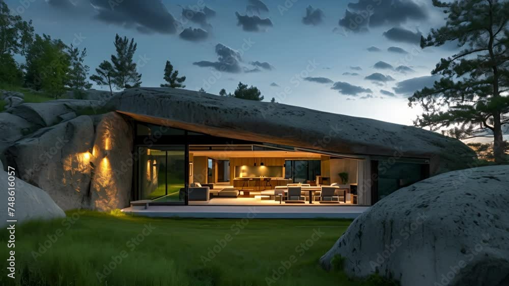 Poster from the outside this home appears to be a natural extension of the boulder its built into with a sl