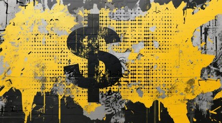 Halftone dollar background, finance currency illustration. Abstract business concept of financial and economy. Modern trendy wallpaper. AI generated