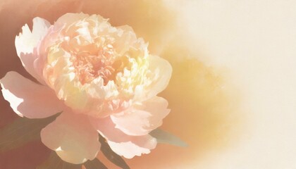 シャクヤク、美しい花の背景素材（広いコピースペース、ぼやけて使いやすい素材）