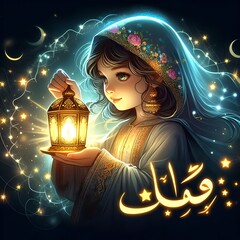 Fototapeta premium Eid Mubarak greeting card 