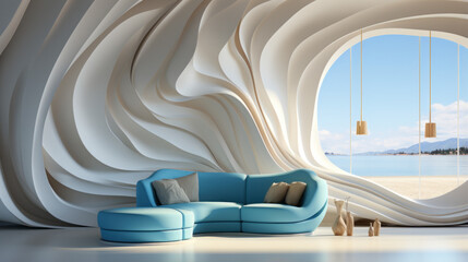 Stylish Home Furnishings for a Cozy Living Room: Sofas, Beds, Tables, Chairs, and More to Elevate Your Interior Desig, generative AI