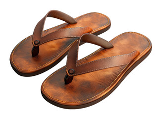 sandals on isolated on transparent png background. Generative ai	
