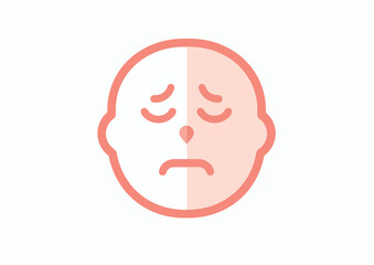 No neutral face icon. Simple thin line outline illustration
