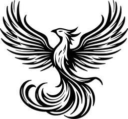 Fototapeta premium black and white phoenix