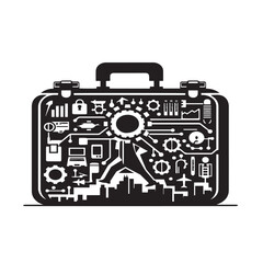 Travel bag -Weekender Silhouette- Black and White Illustration
