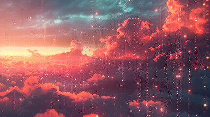 Obraz na płótnie Canvas Modern cloud technology. Integrated digital web conc