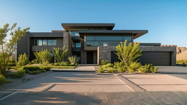 Prepare to be impressed by the monolithic design of this custombuilt home combining a single material exterior with modern lines and a bold presence that demands attention.