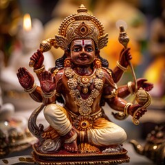 Obraz premium Colorful Statue of the Hindu Goddess Kali. Fictional Character Created By Generated By Generated AI.