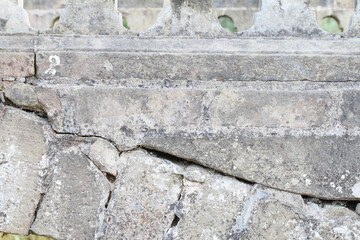 Wall of the old castle made of sandstone.