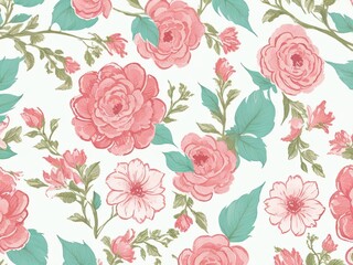 Free hand-drawn floral wallpaper in vector format
