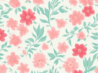 Free hand-drawn floral wallpaper in vector format