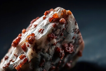 Dundasite is a rare precious natural stone on a black background. AI generated. Header banner mockup with space.