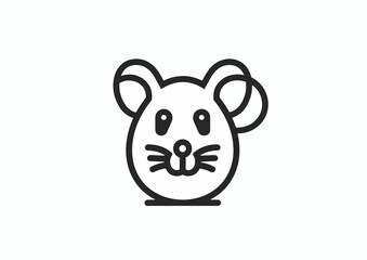 Thin line icon of mouse. Vector outline sign for UI we
