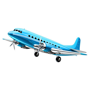 Blue Airplane on a transparent background