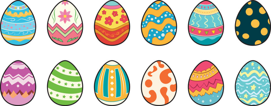 Vector Image Set of Easter Egg Designs