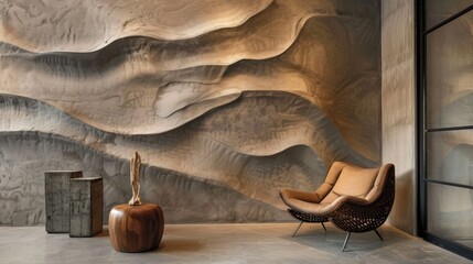 Modern wall 3D effect covering. Generative AI