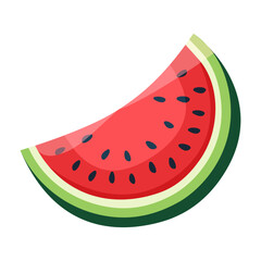 Fresh watermelon slice in vector Isolated white background Sticker