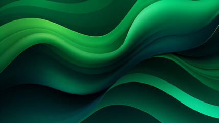 Abstract green waves background, Dynamic vector background of transparent shapes. Elegant...