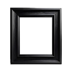 black empty wooden  frame Isolated on white background.	