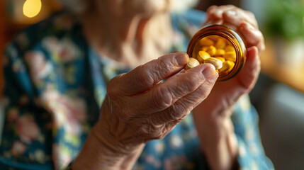 sick women holding pills