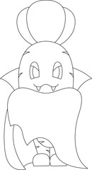 Carrot Halloween Vampire Vector Graphic Art Illustration