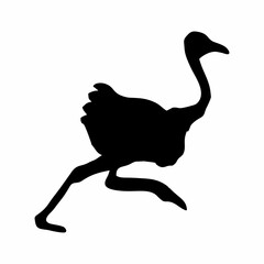 silhouette of a standing ostrich
