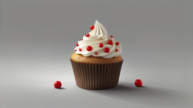 Cupcake isolated on transparent background. generative Ai
