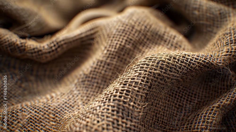 Poster sackcloth texture background in close-up with a shallow depth of field.