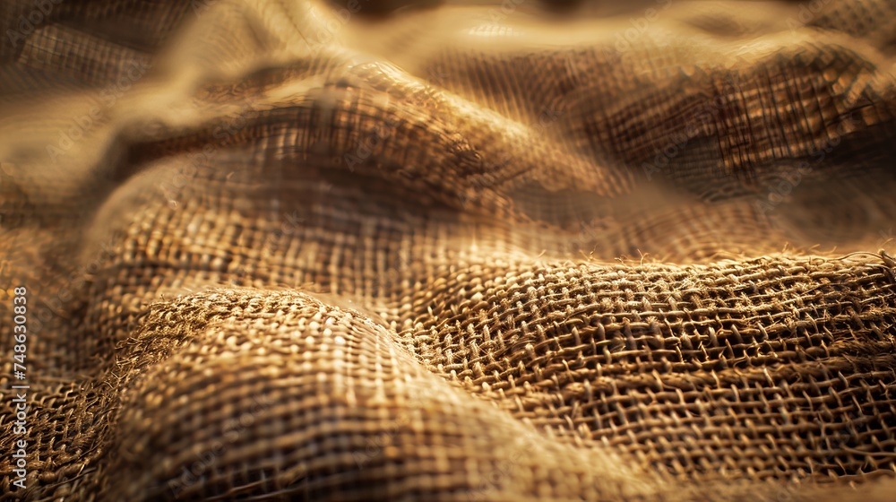 Poster sackcloth texture background in close up with shallow depth of field.