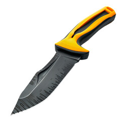 Close-Up of a Yellow and Black Utility Knife on a White Background