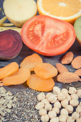 Healthy eating as source natural potassium, vitamin K, minerals and fiber