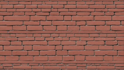 Fototapeta premium Seamless Red Brick Wall Texture for 3D Modeling. AI Generated