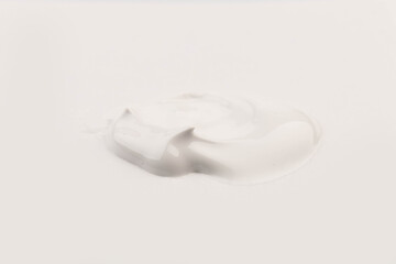 Paint spot, isolated on white background. Glossy akril paint. Abstract trace shape. Drops of paint.