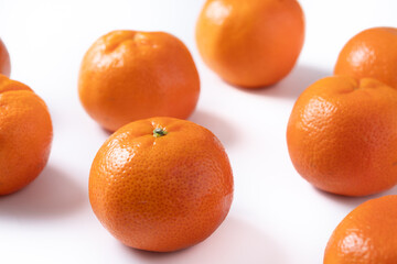 Fresh tangerines isolated on white background