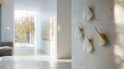 Sleek Modern Wall Hooks in Contemporary Interior