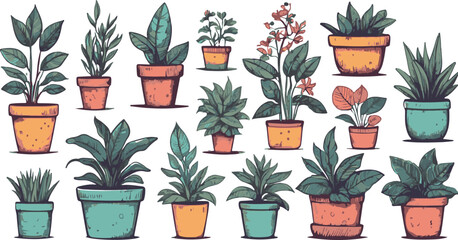  set-of-houseplants-in-flowerpots-in-doodle-style