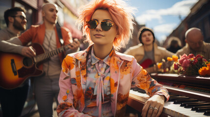 Stylish Summer Shopping Fun: Fashion, Beauty, and Friends in a Vibrant Retail Store for People and Couples to Enjoy Lifestyle and Holiday Time Together, generative AI