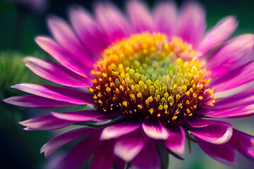 Pollen Perfection: Macro Close-Up of Purple Flower Revealing Yellow Pollen