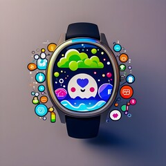 A digital watch with cartoon character on it