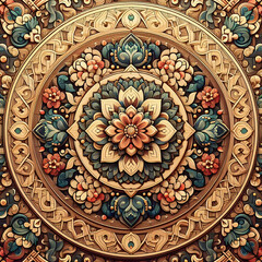 thai style painting   pattern, ornament, art, design, decoration, flower, Ai generated 