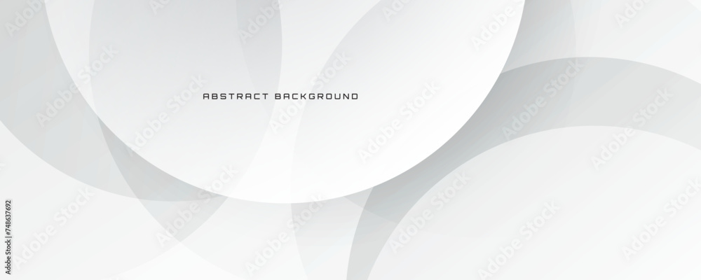 Poster 3d white geometric abstract background overlap layer on bright space with circles shape decoration. 