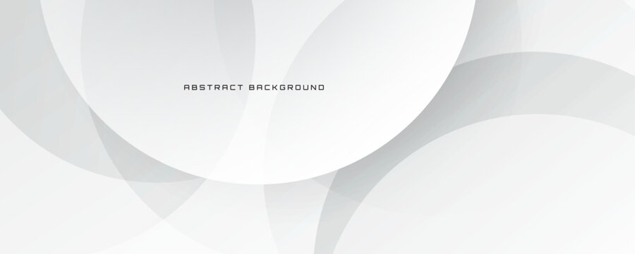 3D white geometric abstract background overlap layer on bright space with circles shape decoration. Modern graphic design element cutout style concept for banner, flyer, card, cover, or brochure