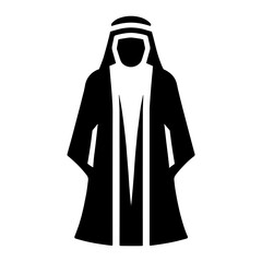 "The Icon Illustrates A Muslim Man, Adorned In An Arabian Robe And Keffiyeh, His Cloak Flowing Elegantly."