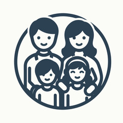 Obraz na płótnie Canvas Happy family. Father, mother, son and daughter together. Vector illustration of a flat design