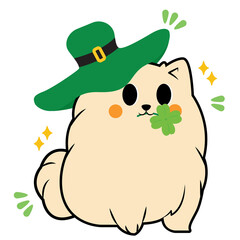 Dog with Patrick's Day hat