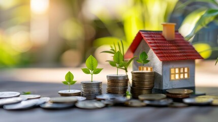 An upward trend in the housing market indicates significant financial gains from rental income or real estate investments, symbolizing a booming property sector.