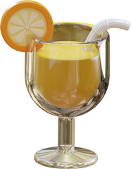 Soft Drink Alcohol with glass 3D icon