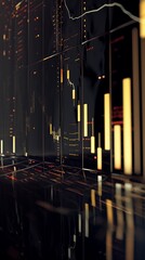 Out of focus closeup stock market chart. Finance and stock market concept.