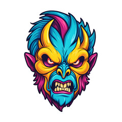 devil head design colorful concept
