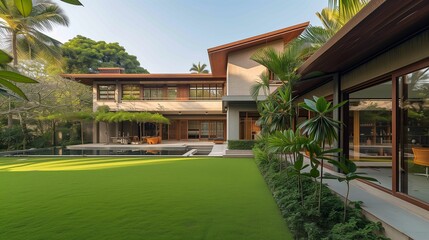 A sprawling craftsman residence in Mumbai, fusing vibrant Indian aesthetics with contemporary design